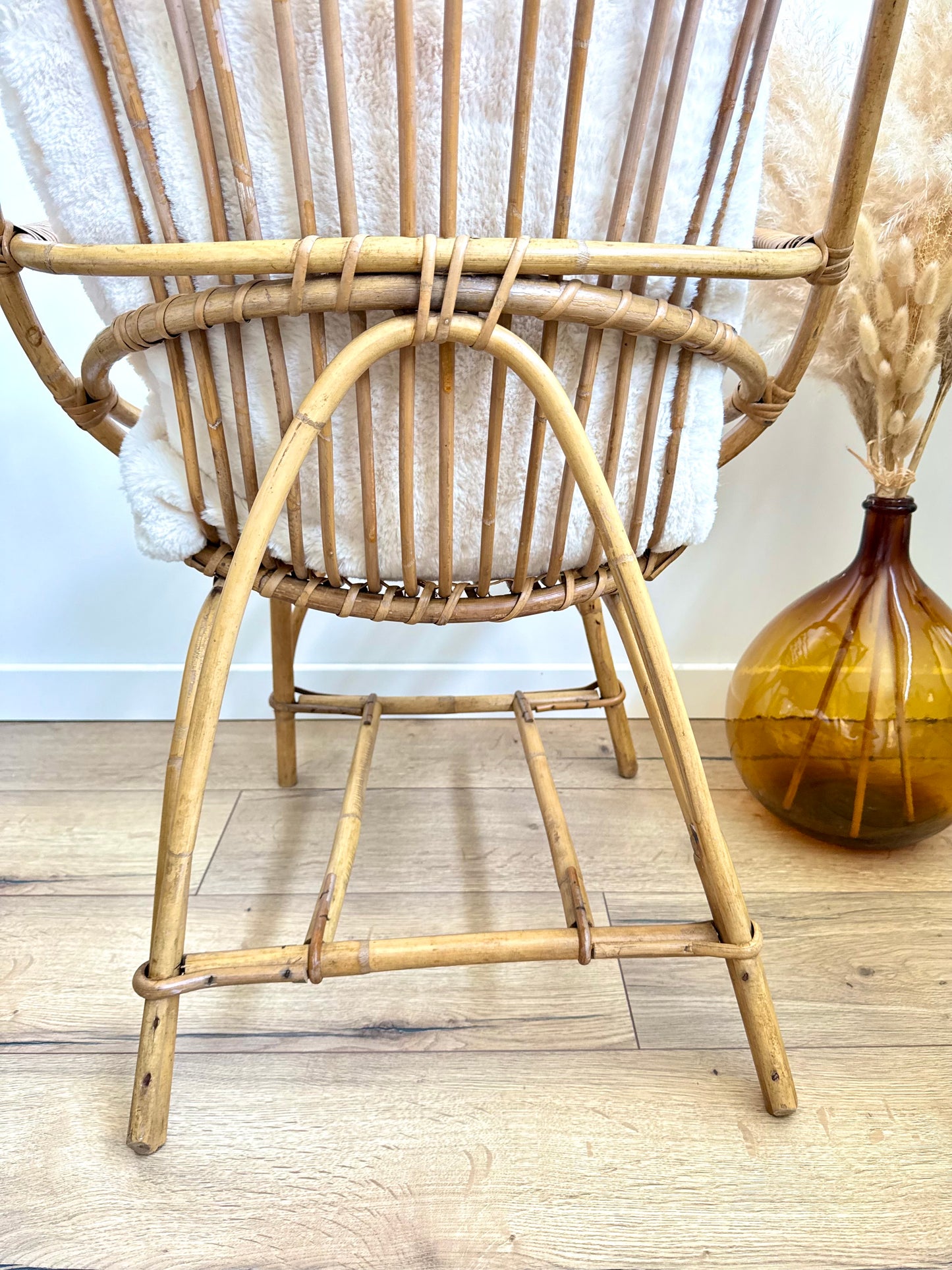 Fauteuil en rotin vintage