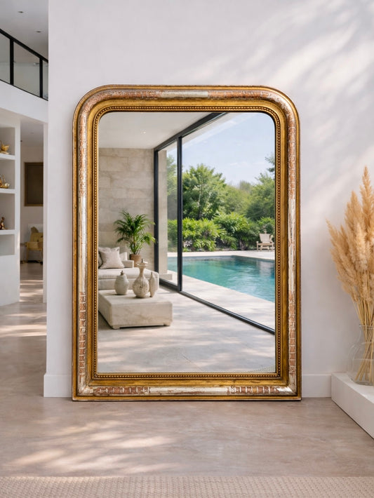 Miroir ancien Louis Philippe à la feuille d’argent