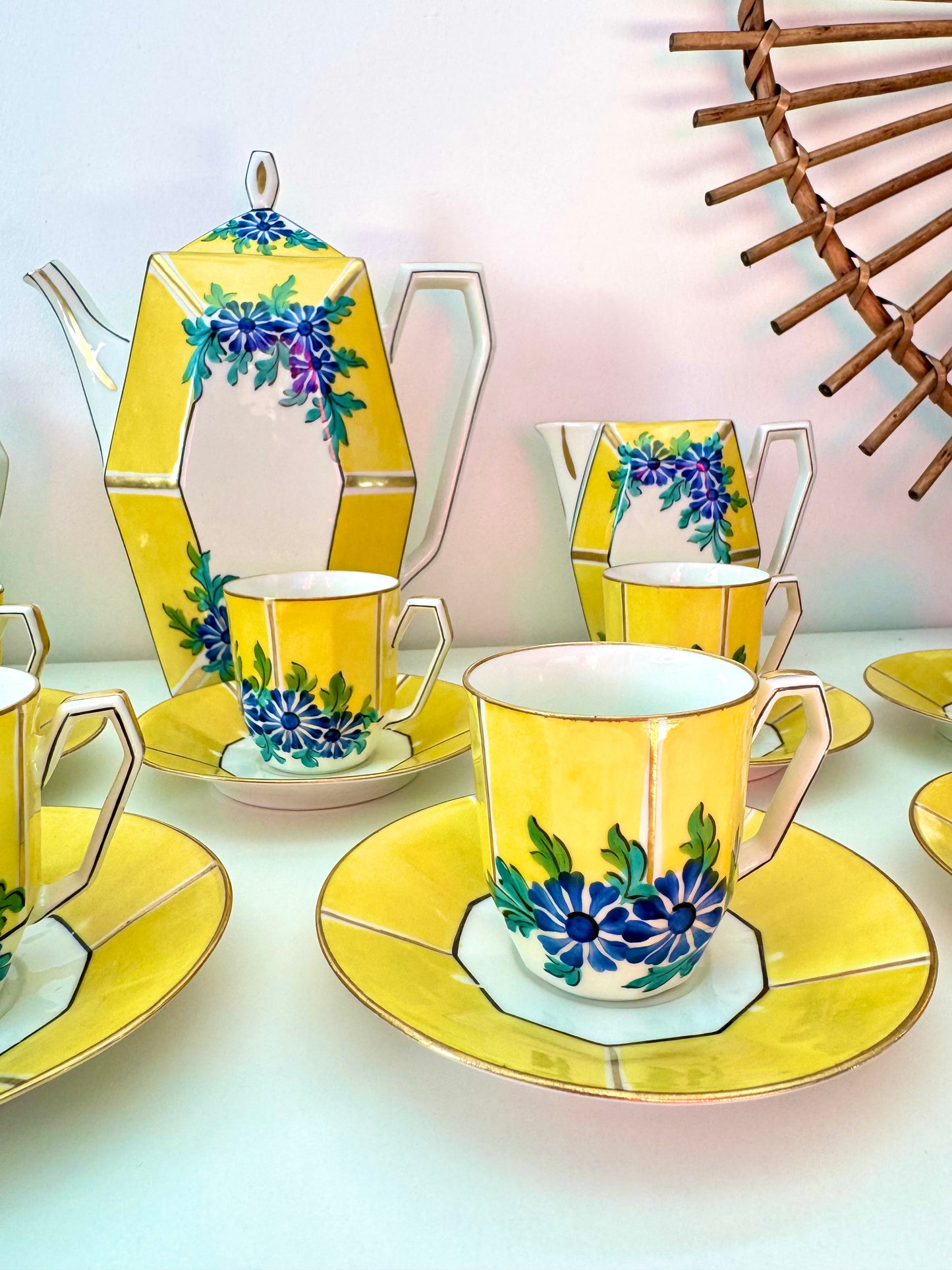 Service à café/thé Art Déco -
Porcelaine de Limoges France