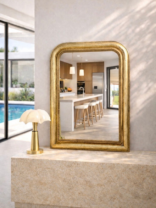 Miroir ancien Louis-Philippe doré à la feuille d’or