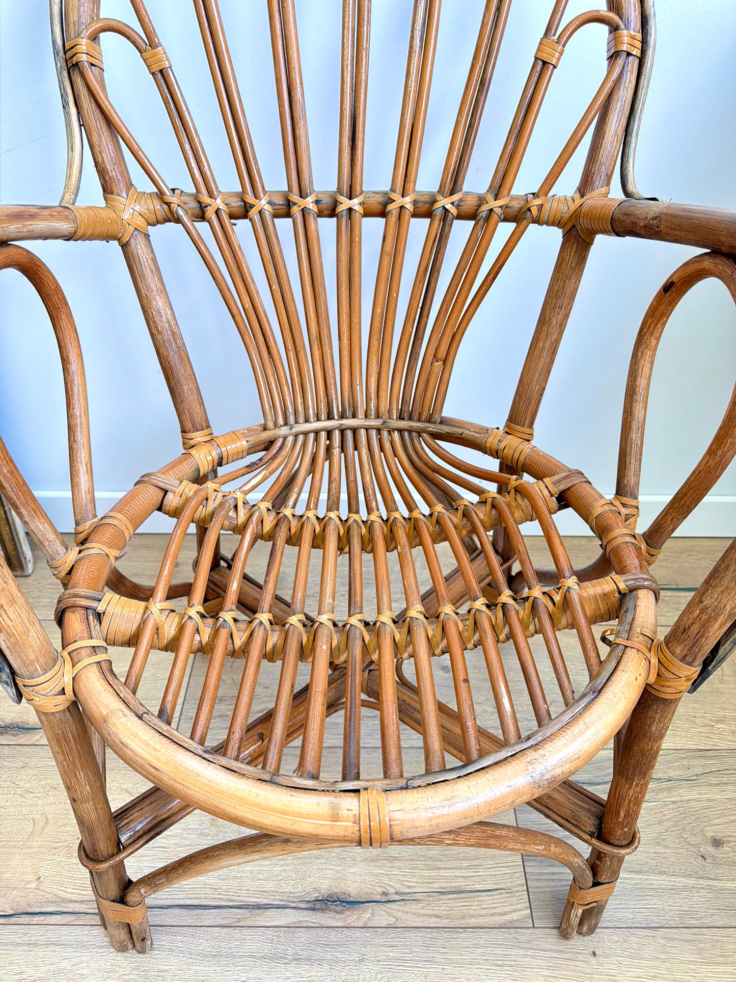 Chaise adulte en rotin et bambou