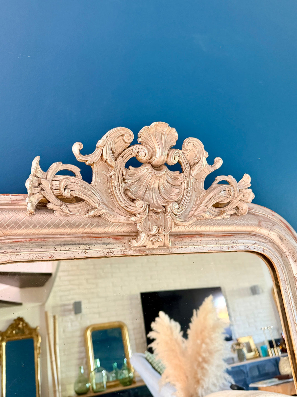 Miroir ancien Louis Philippe à la feuille d’argent