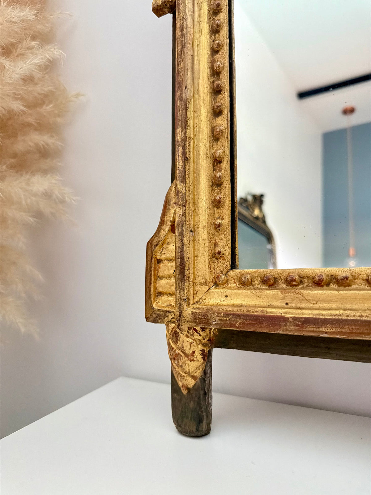 Miroir ancien doré style Louis XVI