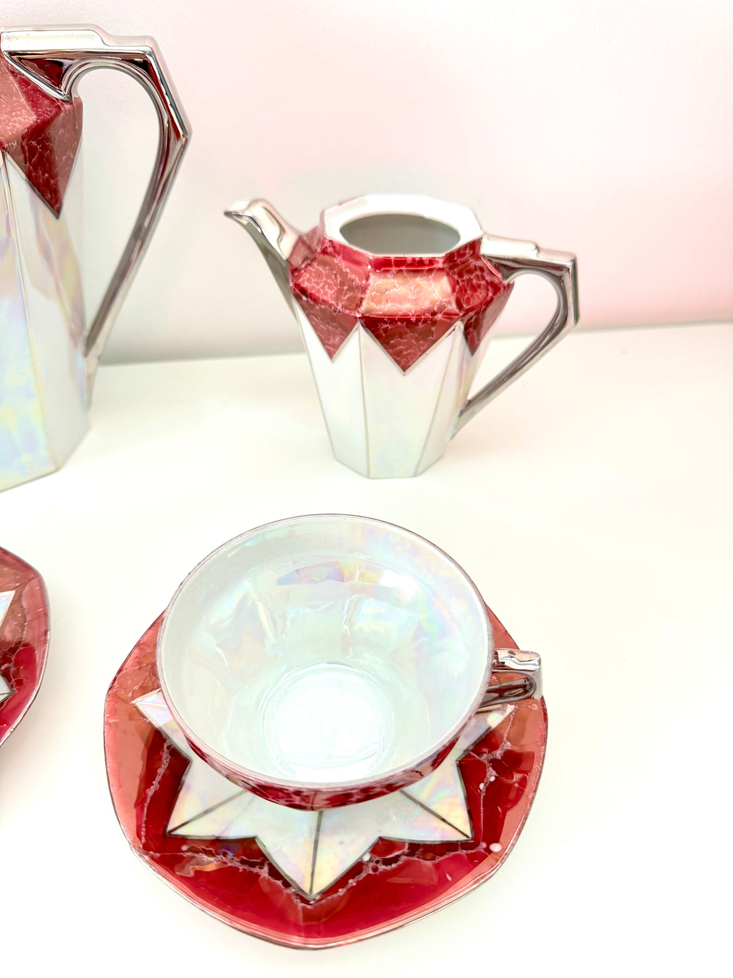 Service à café/thé Art déco, Porcelaine de Saxe