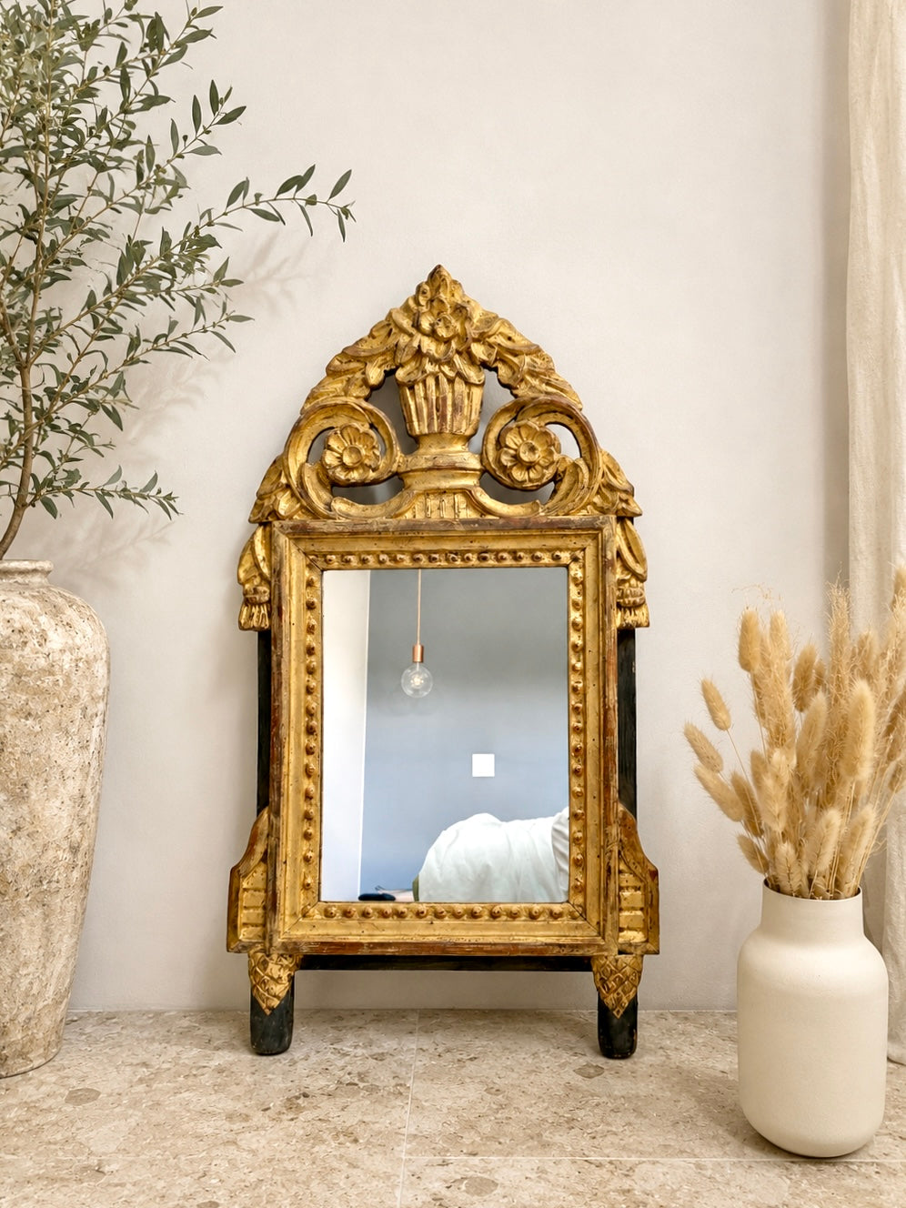 Miroir ancien doré style Louis XVI