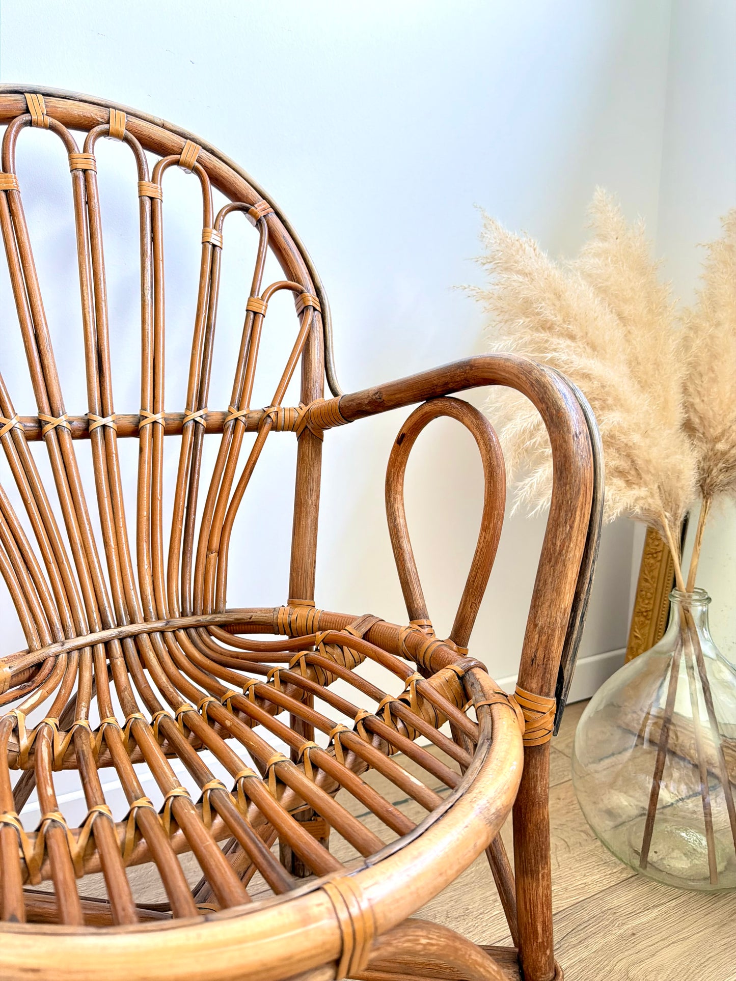 Chaise adulte en rotin et bambou