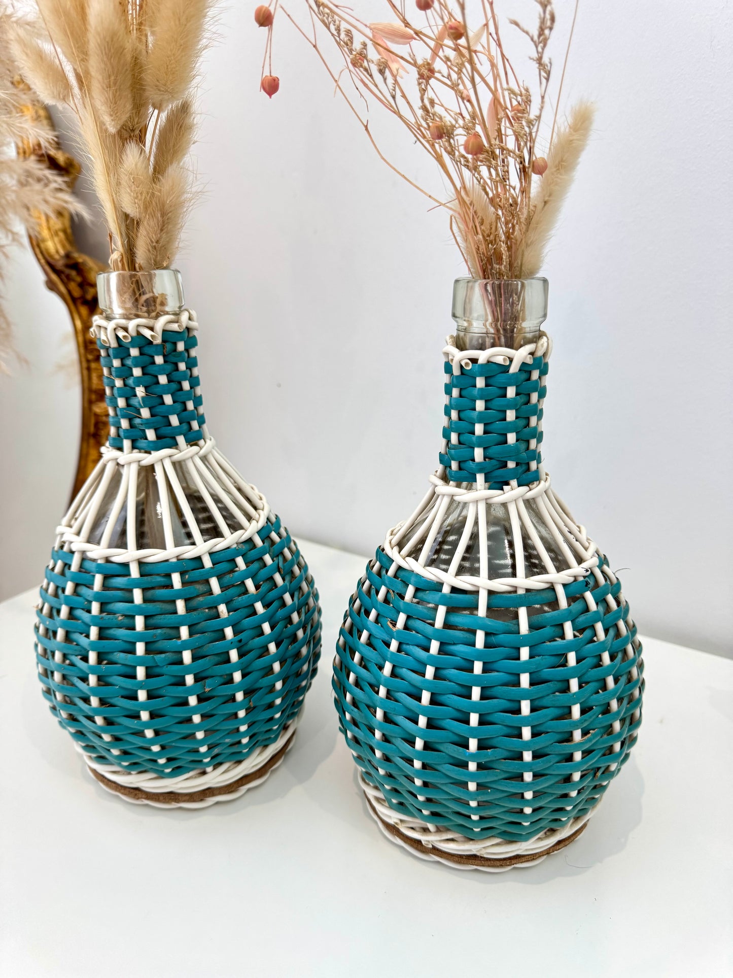 Duo de dames-jeannes scoubidou