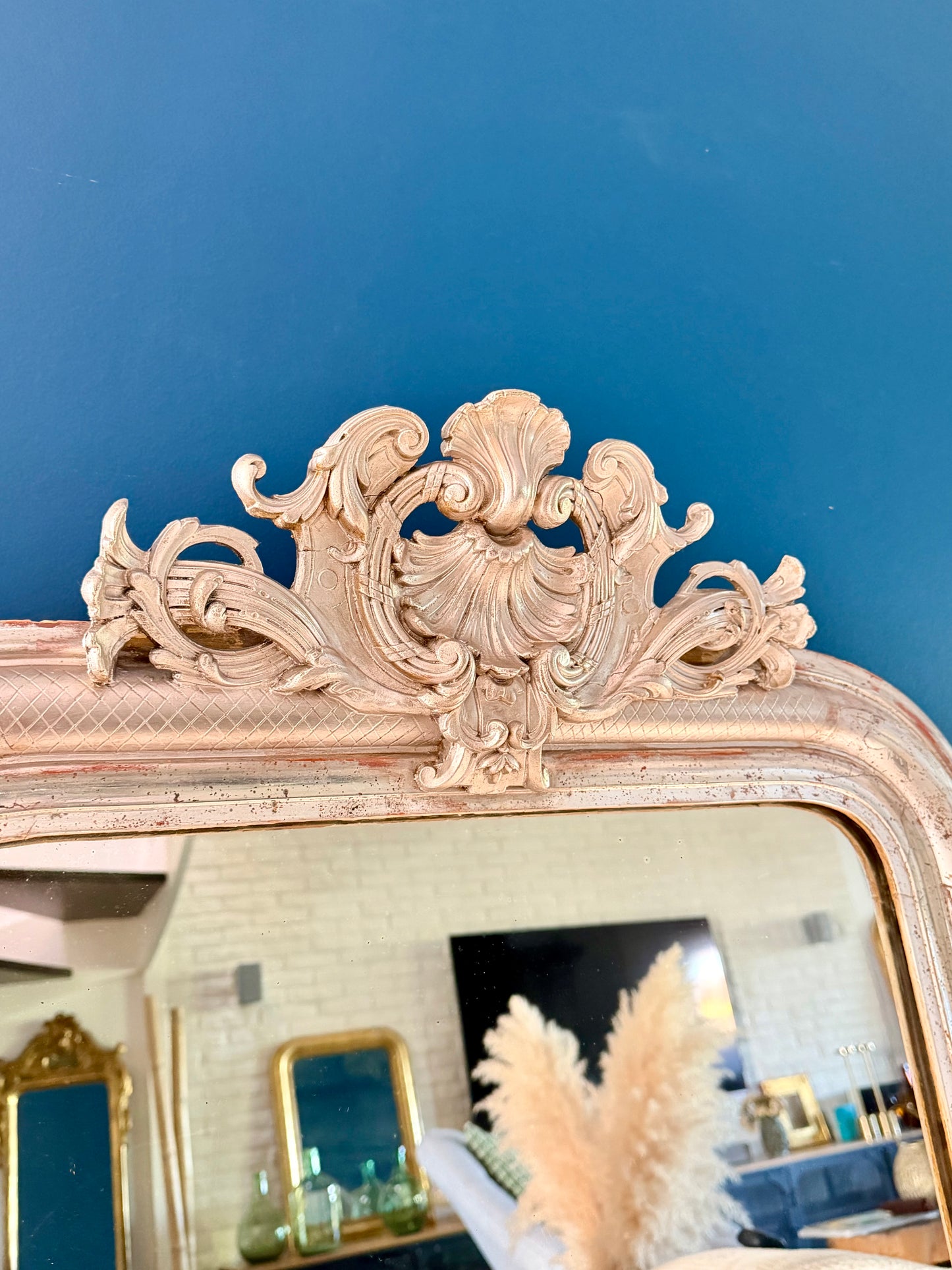 Miroir ancien Louis Philippe à la feuille d’argent