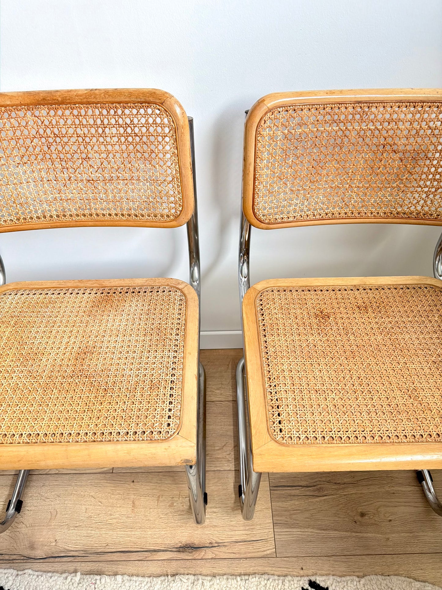 Paire de chaises Cesca B32 vintage en cannage