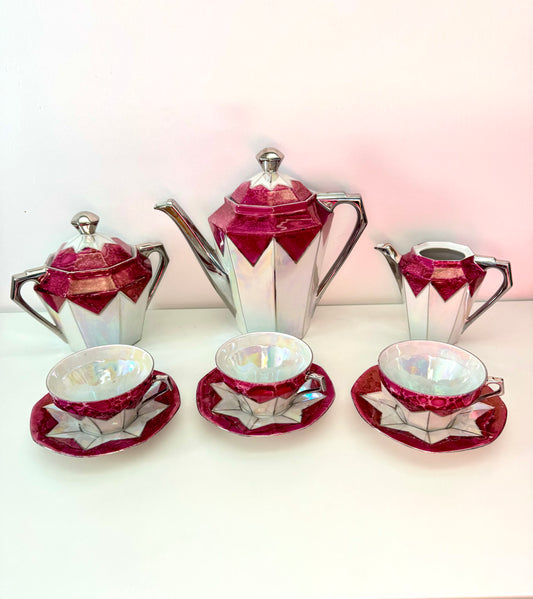 Service à café/thé Art déco, Porcelaine de Saxe