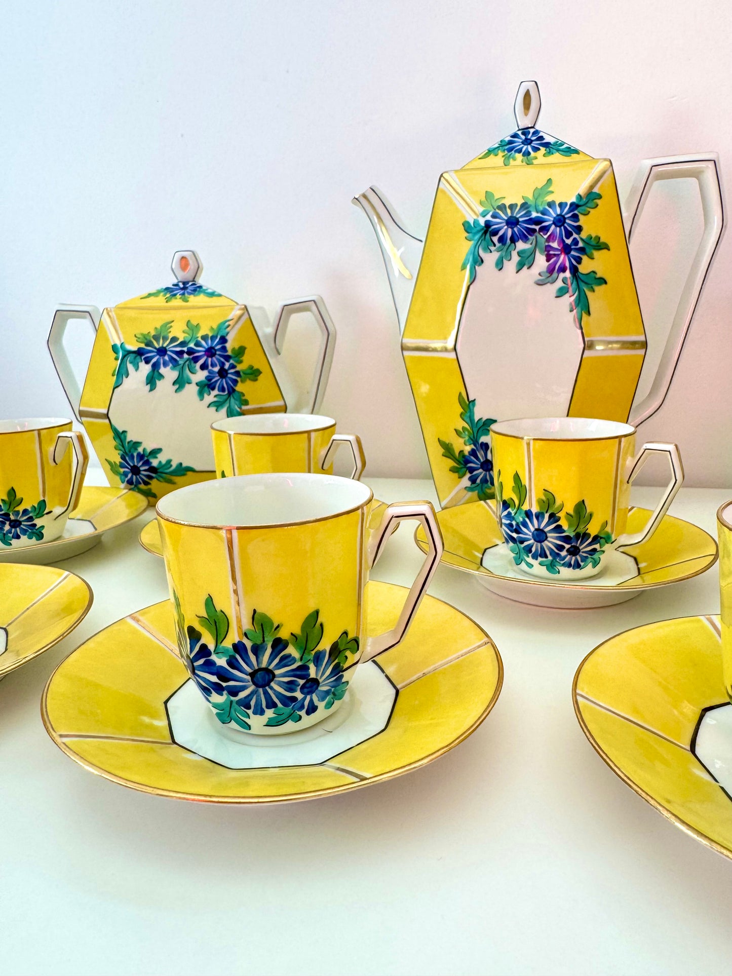 Service à café/thé Art Déco -
Porcelaine de Limoges France