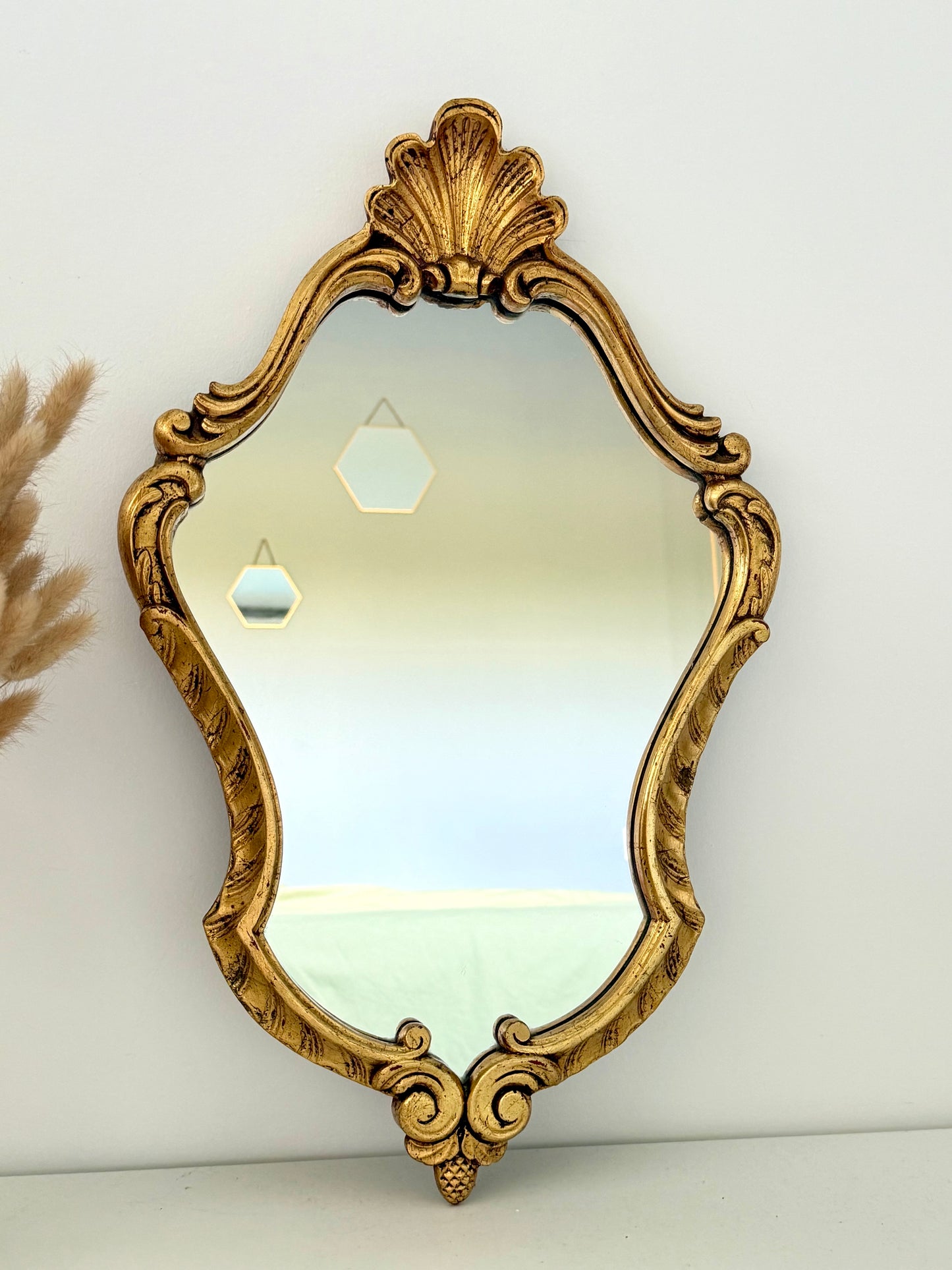 Miroir ancien doré style rocaille