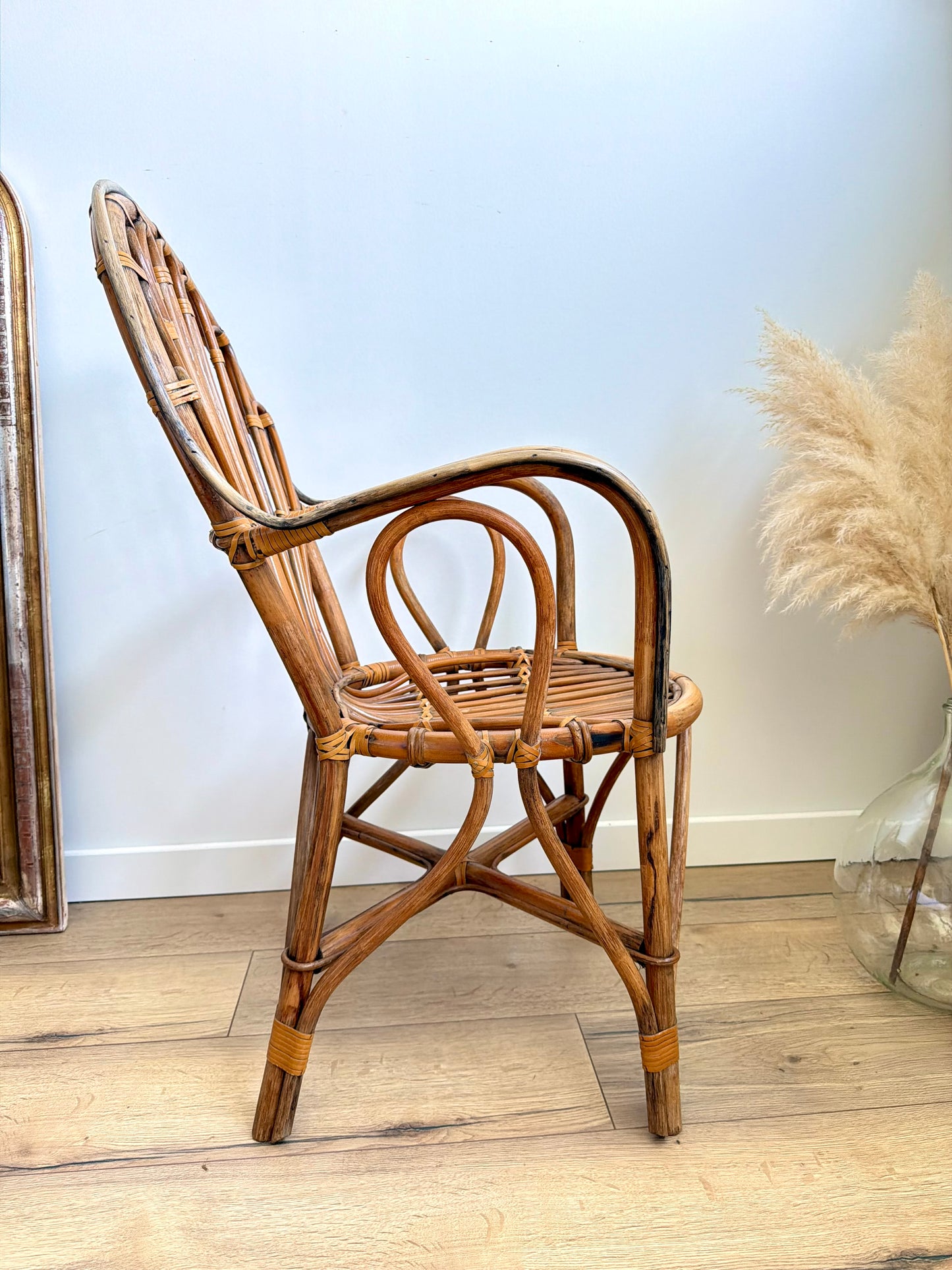 Chaise adulte en rotin et bambou