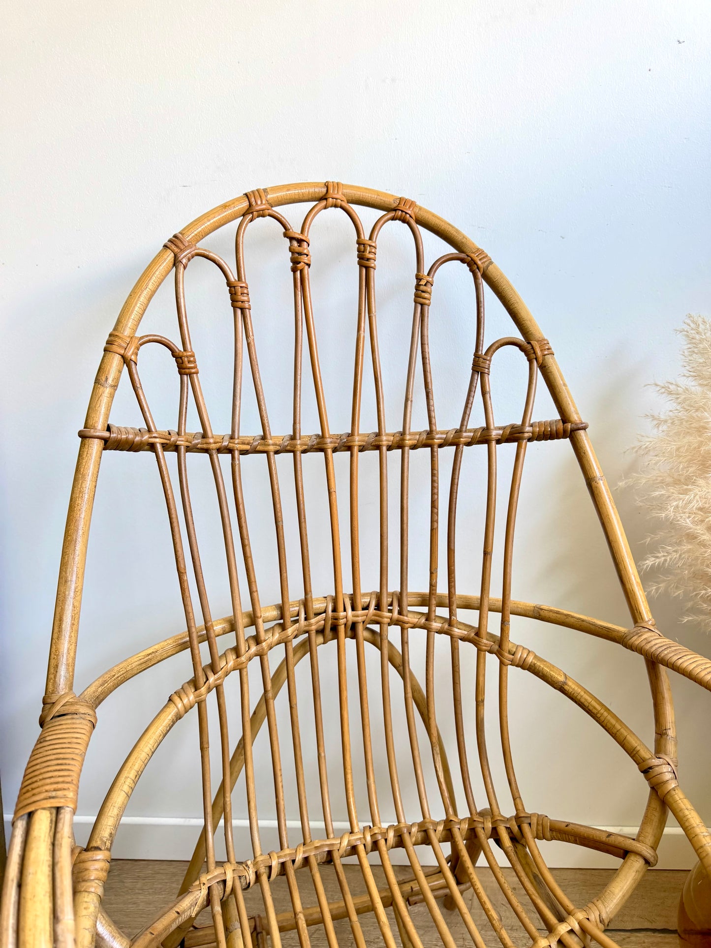 Fauteuil en rotin vintage