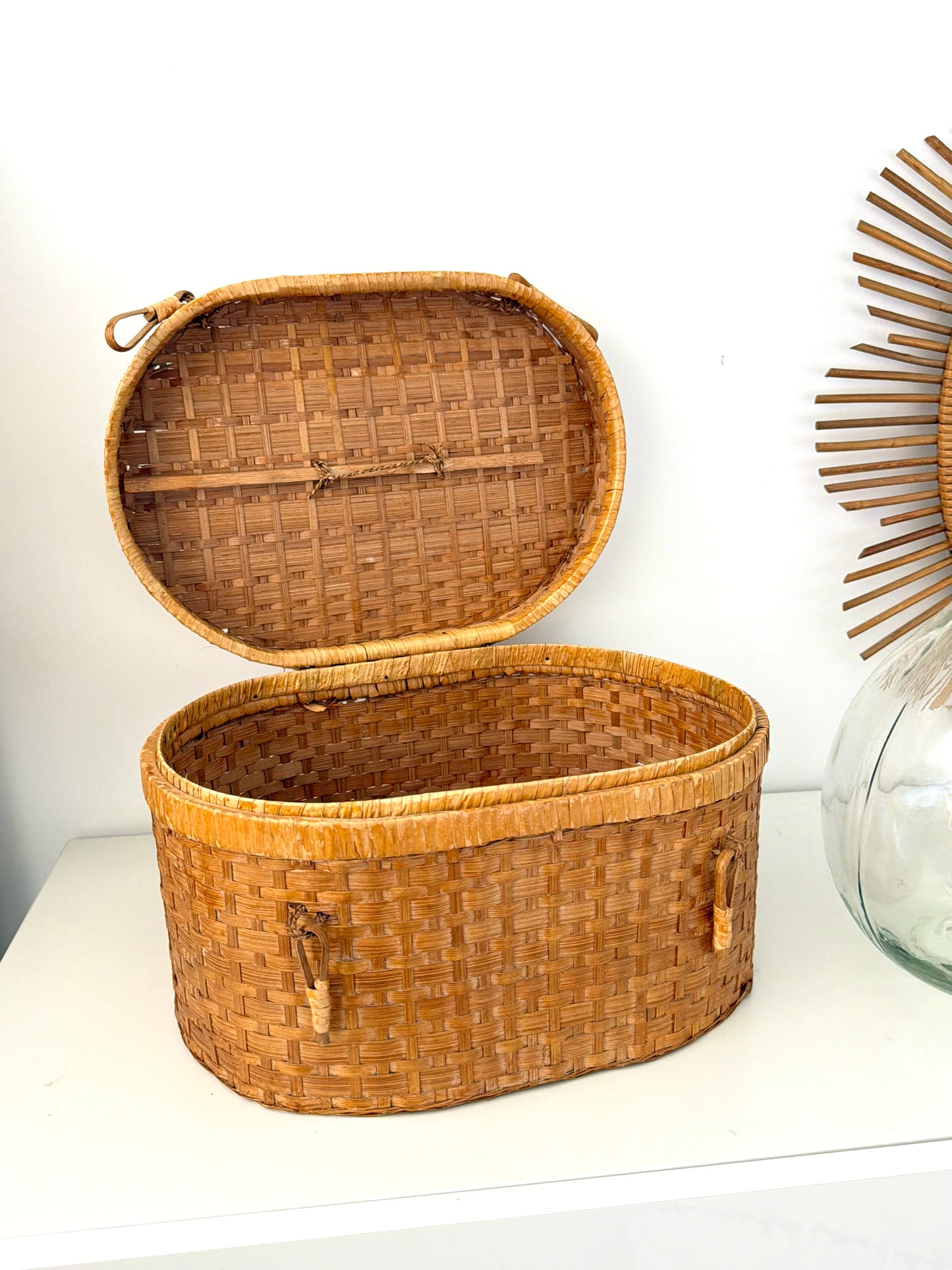Panière de rangement en matière naturelle