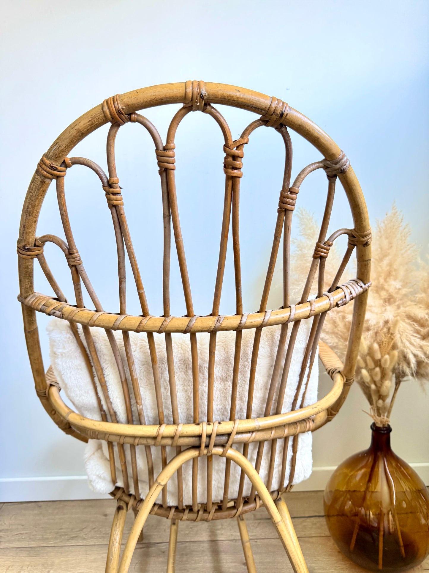 Fauteuil en rotin vintage