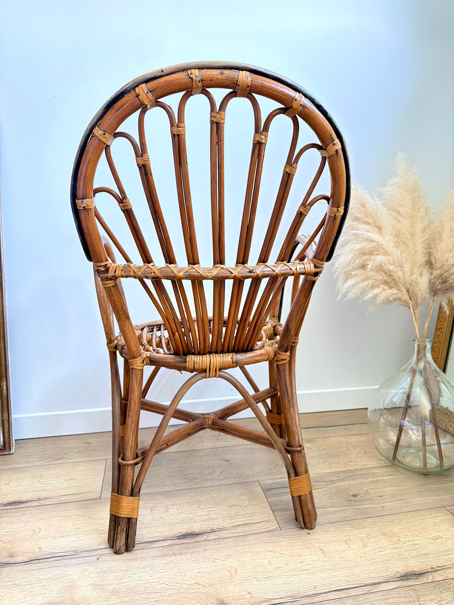 Chaise adulte en rotin et bambou