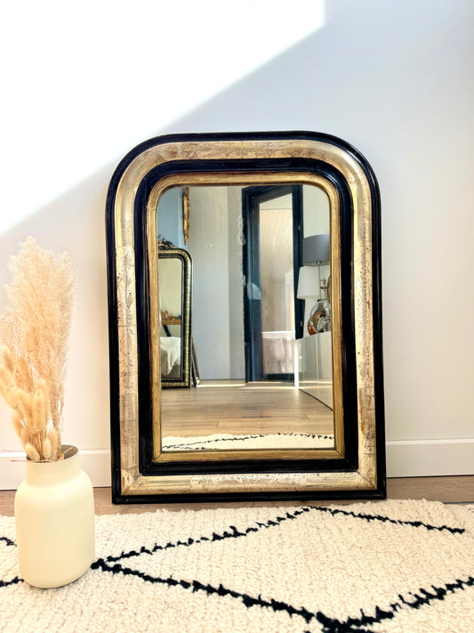 Miroir ancien Louis Philippe doré à la feuille d’or