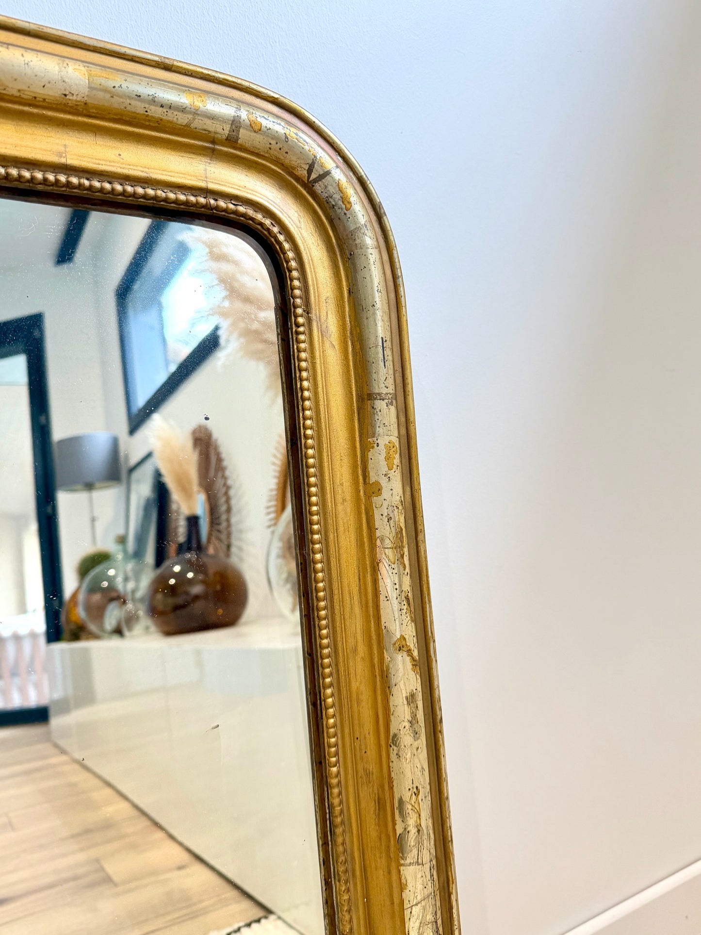 Miroir ancien Louis Philippe doré à la feuille d’or