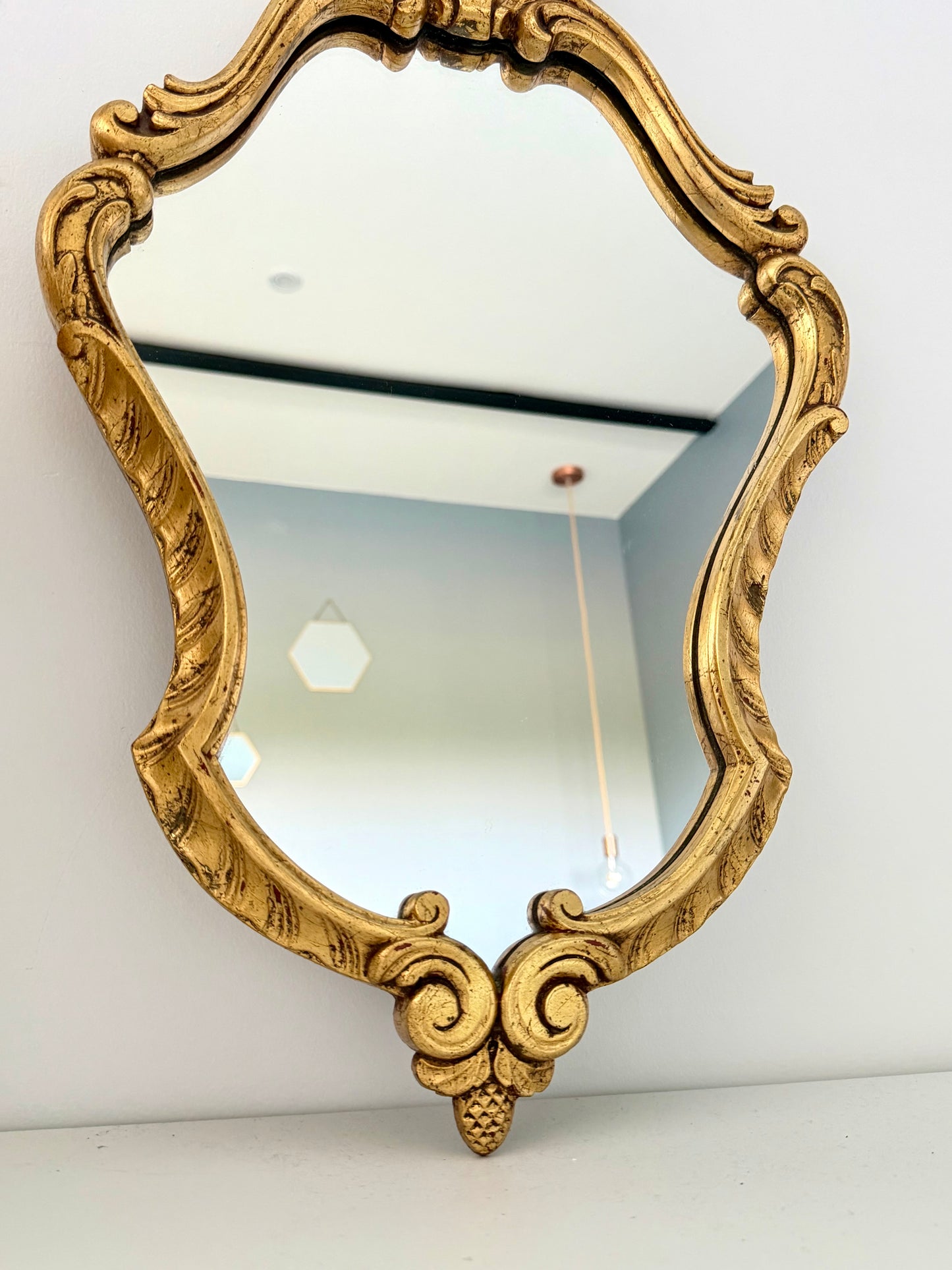Miroir ancien doré style rocaille