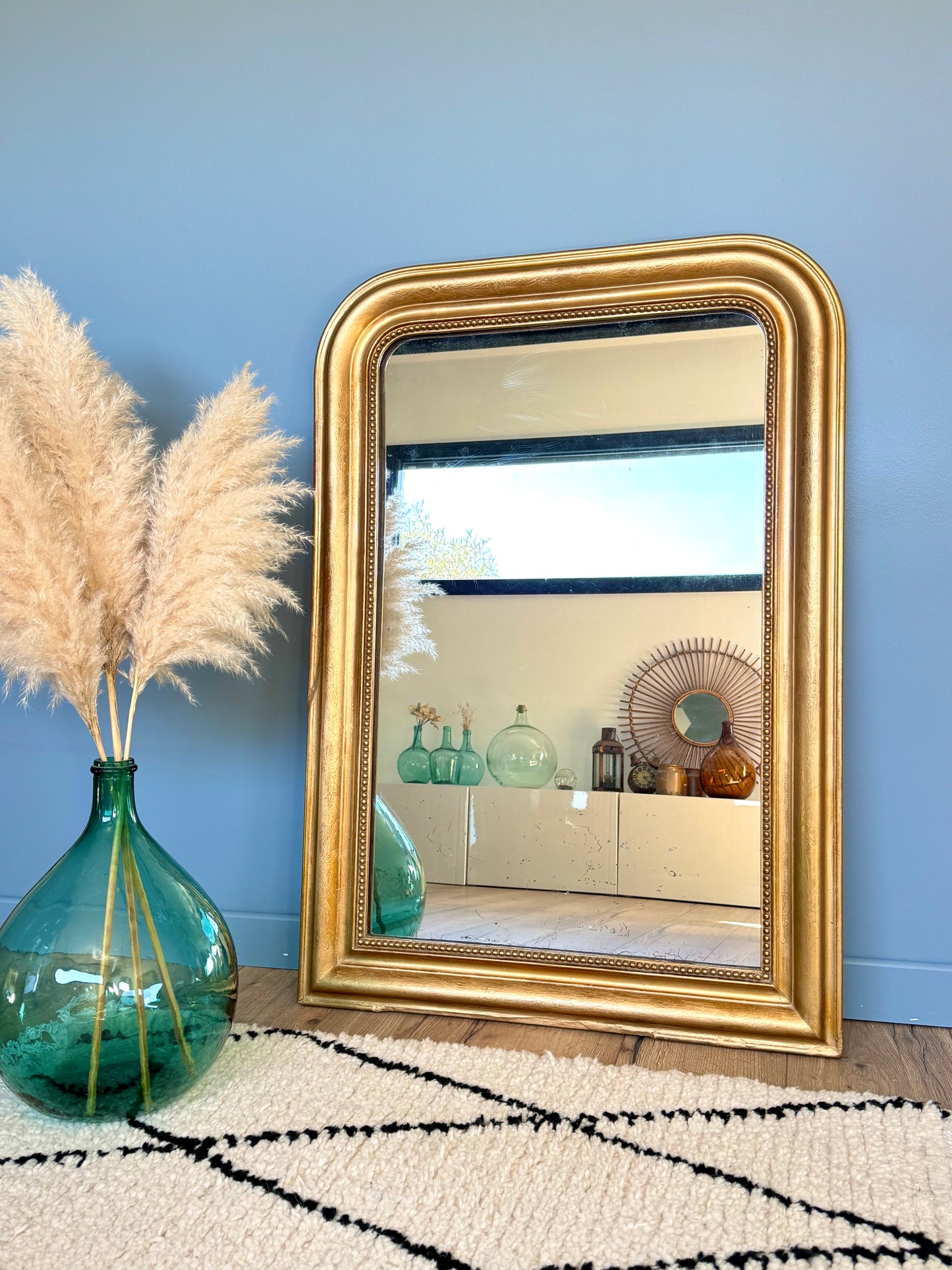 Miroir ancien Louis Philippe, doré à la feuille d'or