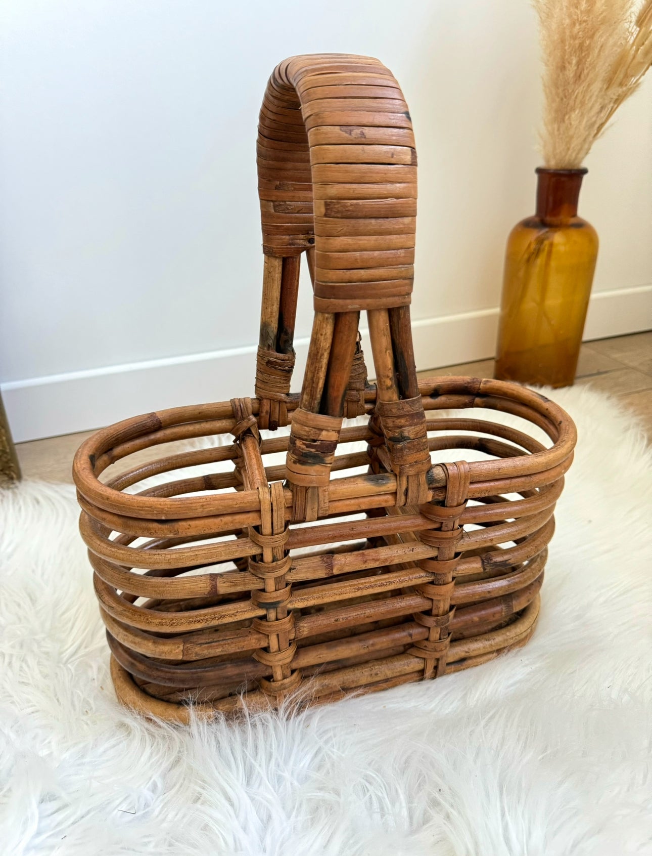 Porte bouteilles en rotin