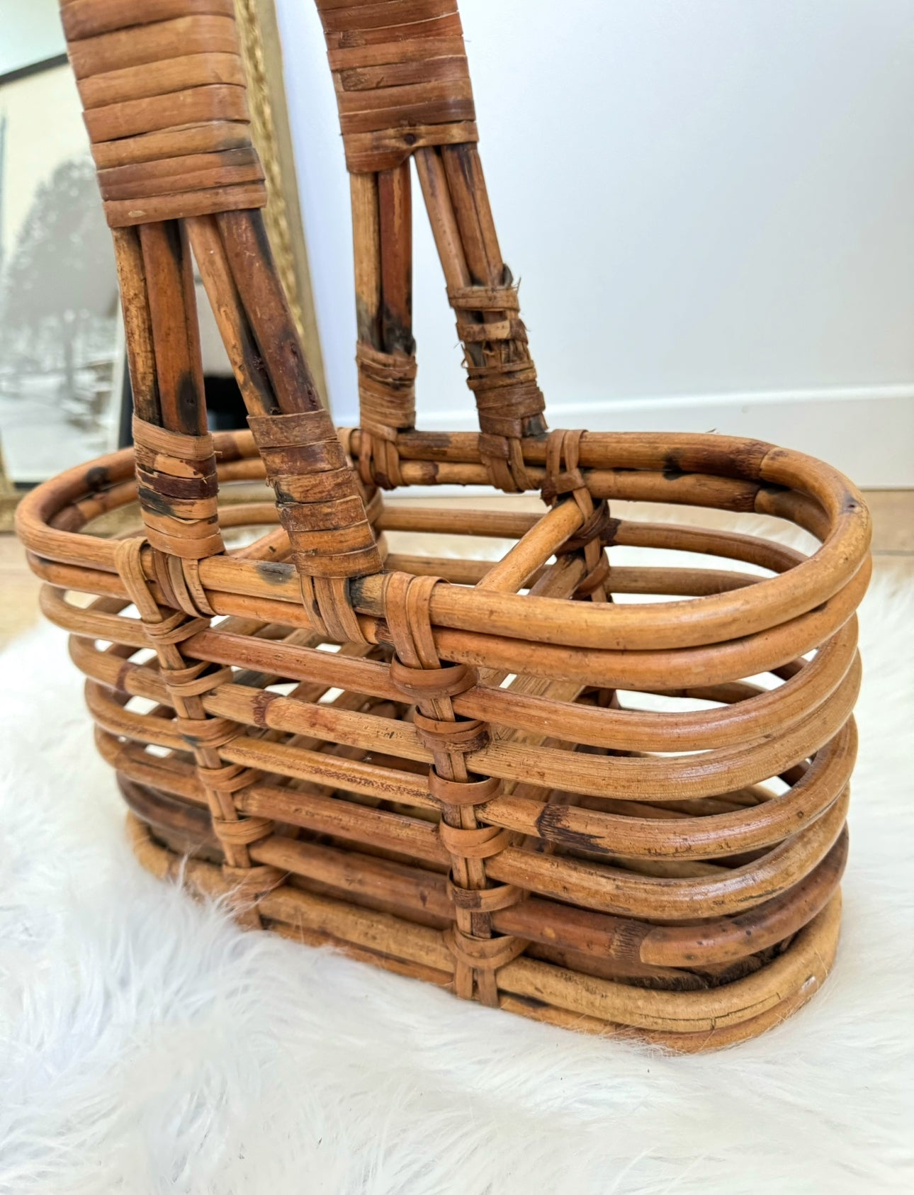 Porte bouteilles en rotin