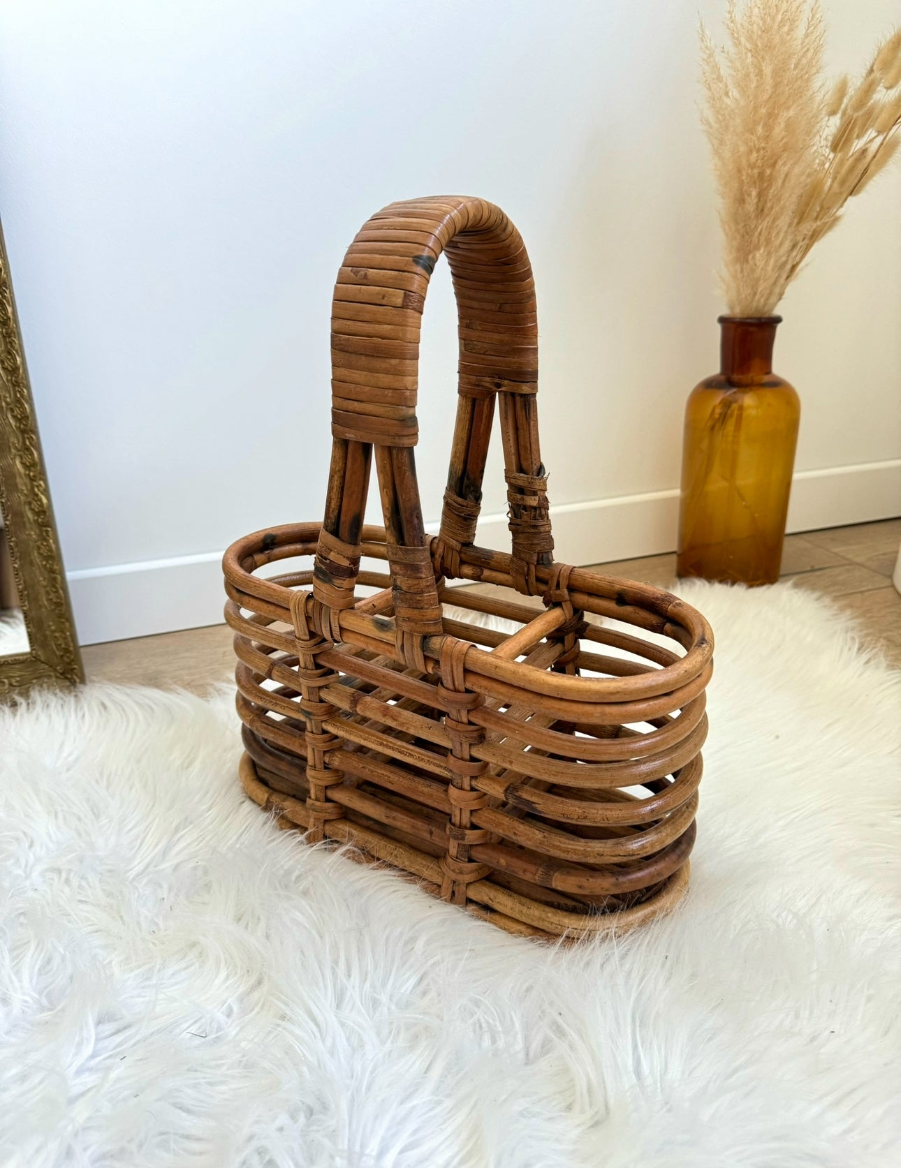 Porte bouteilles en rotin
