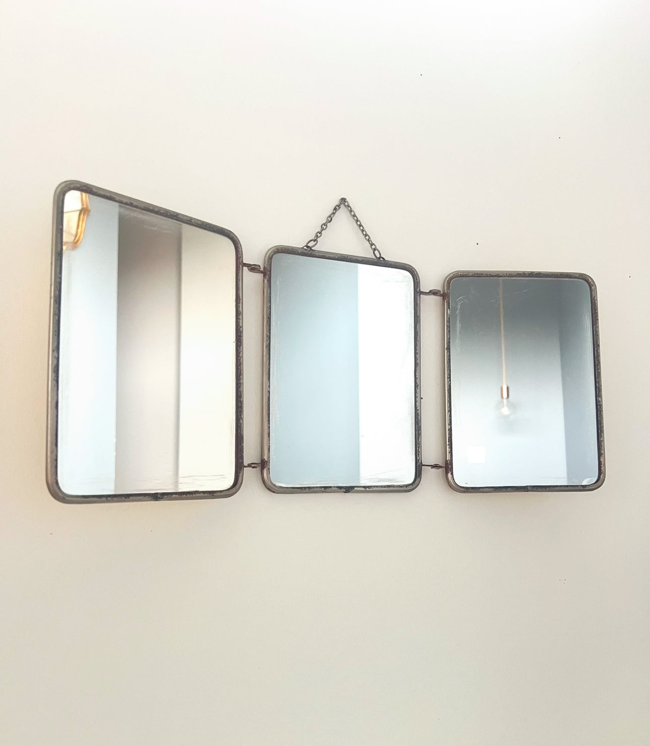 Miroir de barbier triptyque