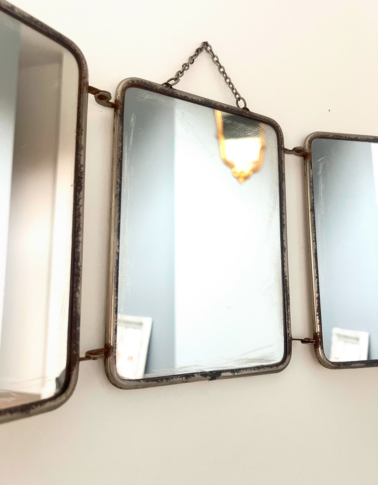 Miroir de barbier triptyque