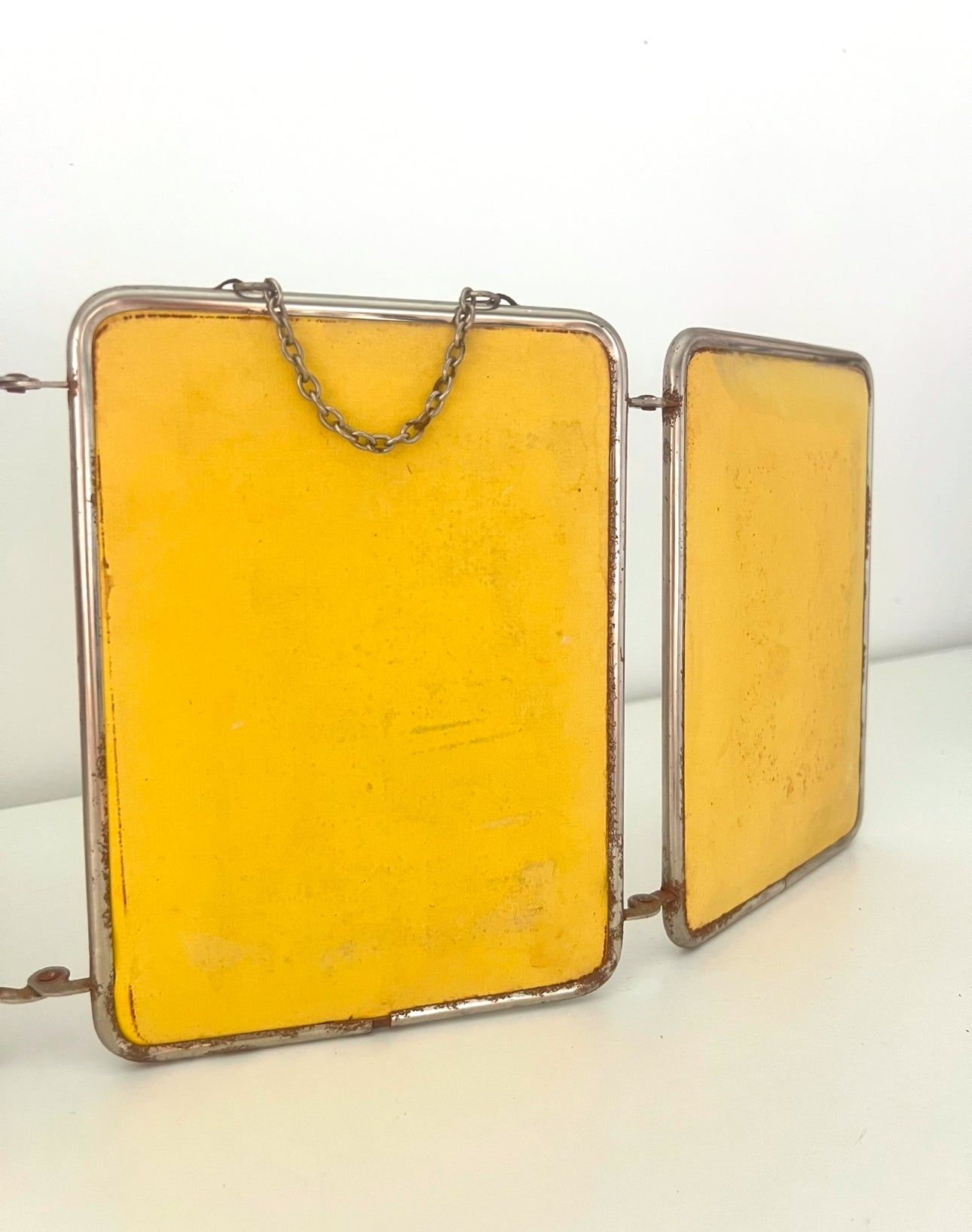 Miroir de barbier triptyque